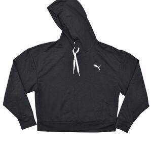 PUMA Black Pullover Hoodie Sweater Women's Size S Solid Long Sleeve Gym Lounge